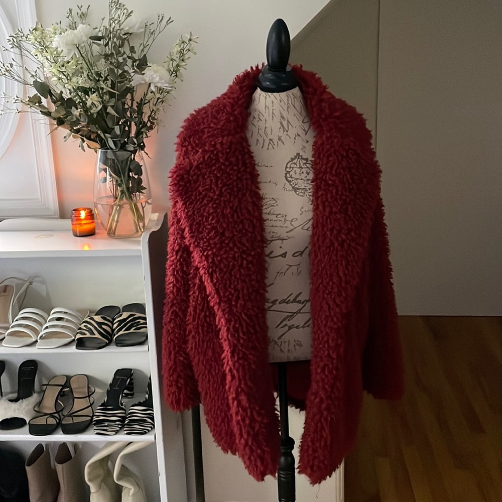 Forever 21 big red fluffy jacket!